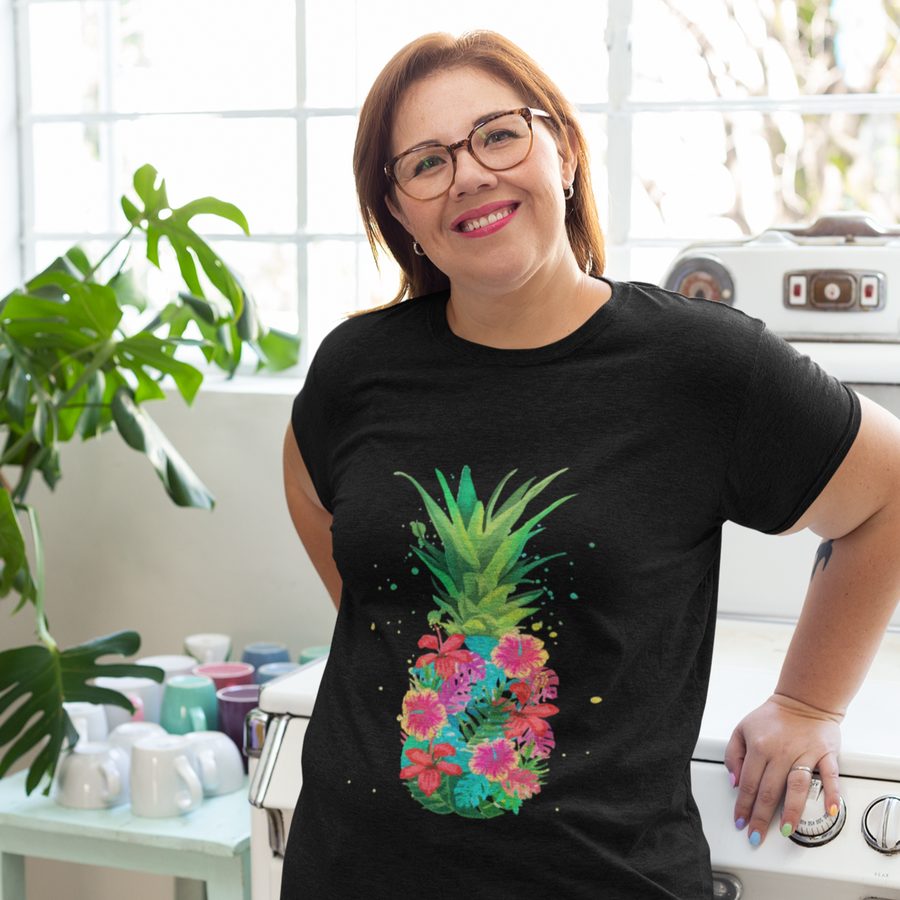 Pineapple Floral Women's Tee - Happy Pineapple Co.