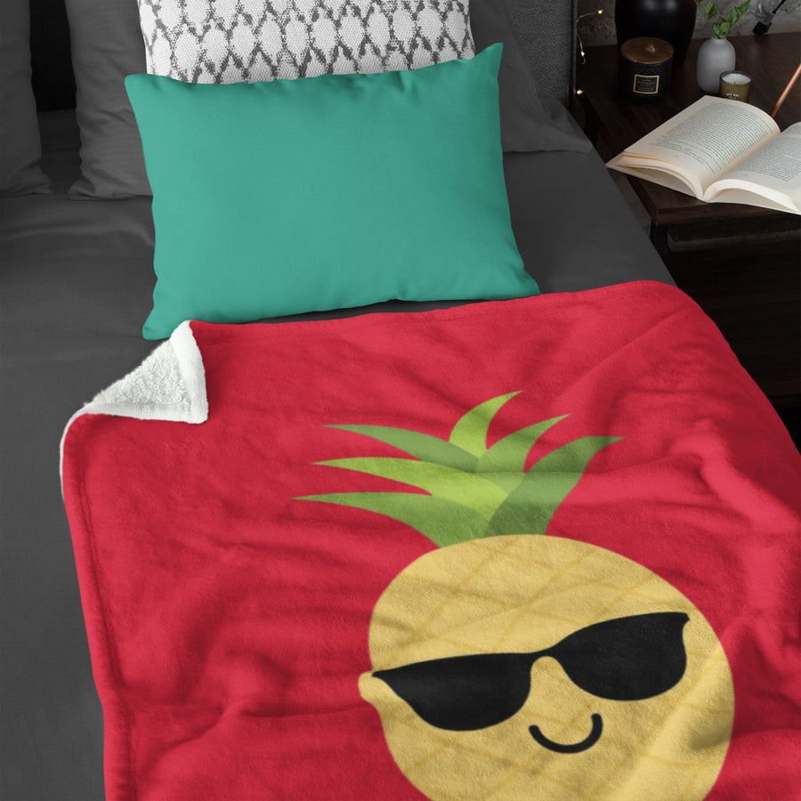Happy Pineapple Plush Blanket (Holiday Red) - Happy Pineapple Co.