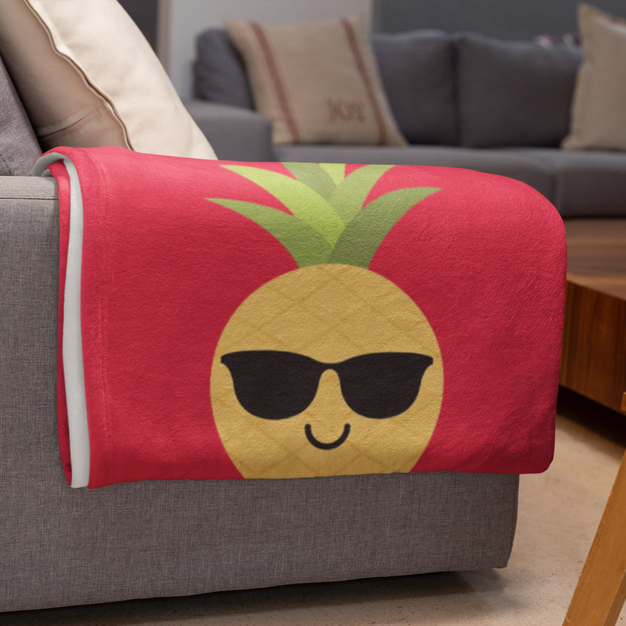 Happy Pineapple Plush Blanket (Holiday Red) - Happy Pineapple Co.